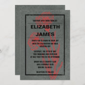 Rustische  uitnodiging tot het trekken van rode en (Voorkant / Achterkant)