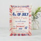 Rustische Uitnodiging vierde feestdag juli (Staand voorkant)