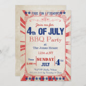 Rustische Uitnodiging vierde feestdag juli (Voorkant / Achterkant)