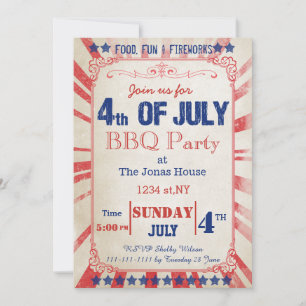 Rustische Uitnodiging vierde feestdag juli