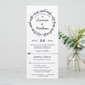 Rustische uitnodiging voor bruiloft rsvp bijgevoeg (Staand voorkant)