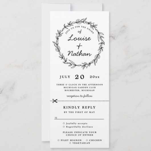 Rustische uitnodiging voor bruiloft rsvp bijgevoeg (Voorkant)