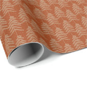 Rustische vakantie dennenboom patroon roest goudbr cadeaupapier (Rol Hoek)