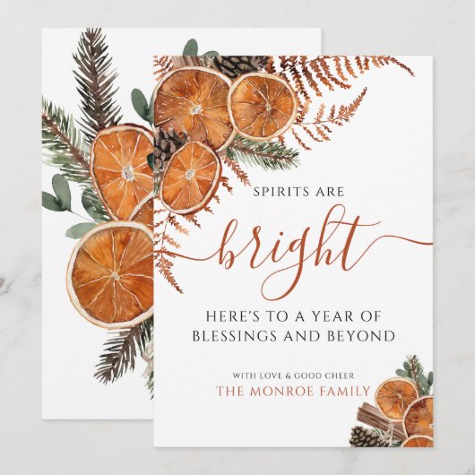 Rustische vakantie natuur geïnspireerd feestdagenkaart (Voorkant / Achterkant)