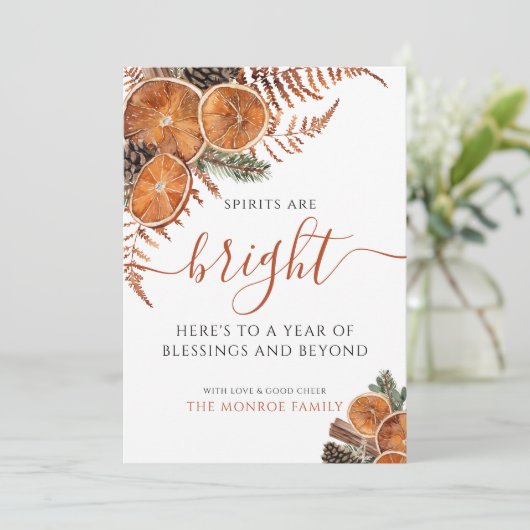 Rustische vakantie natuur geïnspireerd feestdagenkaart (Staand voorkant)
