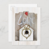 Rustische Valentijn Birdhouse Briefkaart (Voorkant / Achterkant)