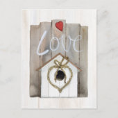 Rustische Valentijn Birdhouse Briefkaart (Voorkant)