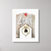 Rustische Valentijn Birdhouse Canvas Afdruk (Voorkant)