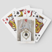 Rustische Valentijn Birdhouse Pokerkaarten (Achterkant)