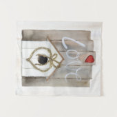 Rustische Valentijn Birdhouse Wandkleed (Voorkant (horizontaal))