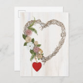 Rustische Valentijn Heart Wreath I Briefkaart (Voorkant / Achterkant)