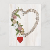 Rustische Valentijn Heart Wreath I Briefkaart (Voorkant)
