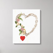 Rustische Valentijn Heart Wreath I Canvas Afdruk (Voorkant)