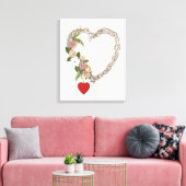 Rustische Valentijn Heart Wreath I Canvas Afdruk (Insitu (Woonkamer))