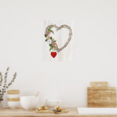 Rustische Valentijn Heart Wreath I Poster (Keuken)