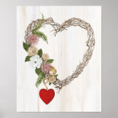 Rustische Valentijn Heart Wreath I Poster (Voorkant)