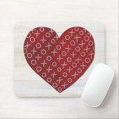 Rustische Valentijn | Hugs & Kisses Heart Muismat (Met muis)