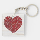 Rustische Valentijn | Hugs & Kisses Heart Sleutelhanger (Achterkant)