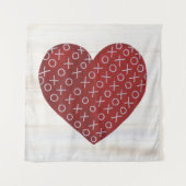 Rustische Valentijn | Hugs & Kisses Heart Wandkleed (Voorkant (horizontaal))