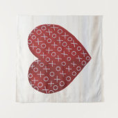 Rustische Valentijn | Hugs & Kisses Heart Wandkleed (Voorkant)