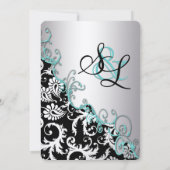  Rustische Victoriaans Zwirl Damask Wedding Kaart (Achterkant)