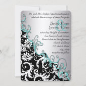  Rustische Victoriaans Zwirl Damask Wedding Kaart (Voorkant)
