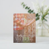 Rustische Vintage | De foto bewaart de Datum Aankondigingskaart (Staand voorkant)