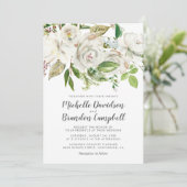 Rustische Vintage Floral Wedding Kaart (Staand voorkant)