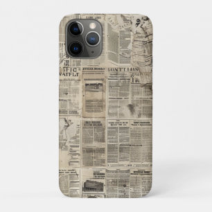 Rustische Vintage Kranten Patchwork Collage Case-Mate iPhone Case