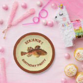 -Rustische Vissende-vogelpartij Papieren Bordje (Feest)