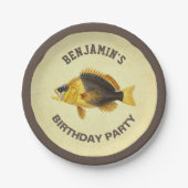 -Rustische Vissende-vogelpartij Papieren Bordje (Voorkant)