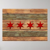  Rustische vlag van Chicago Poster (Voorkant)