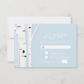Rustische vogelboom - Heart Icy Blue Wedding RSVP  Kaartje (Voorkant)
