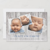 Rustische vrede op aarde 3 gefingeerde foto's feestdagenkaart (Voorkant)