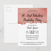 Rustische Waterverf 50 en feestdag Uitnodiging Briefkaart (Voorkant / Achterkant)