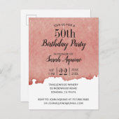 Rustische Waterverf 50e verjaardag Wijnthema Uitnodiging Briefkaart (Voorkant / Achterkant)