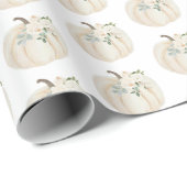Rustische Waterverf Autumn Pumpkin Cadeaupapier (Rol Hoek)