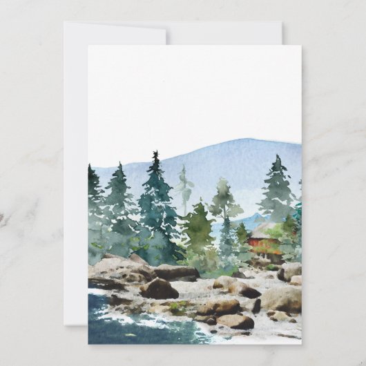 Rustische Waterverf Barn | Bar Mitzvah (Achterkant)