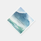 Rustische Waterverf bergen Pine Winter Wedding Na Servet (Hoek)