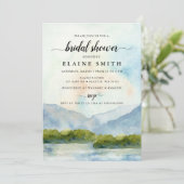 Rustische Waterverf bergMeer Vrijgezellenfeest Kaart (Staand voorkant)