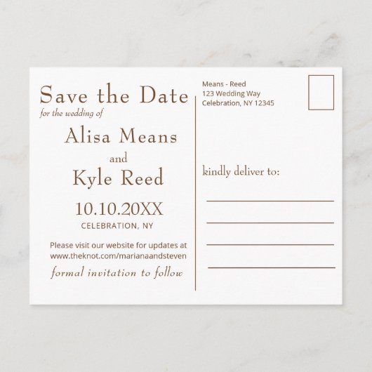 Rustische Waterverf bespaart de datum waarop pompo Aankondigingskaart (Achterkant)