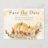 Rustische Waterverf bespaart de datum waarop pompo Aankondigingskaart (Voorkant)