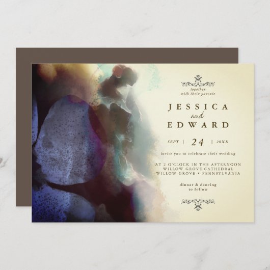  Rustische Waterverf Bird Wedding Kaart (Voorkant / Achterkant)