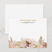 Rustische Waterverf Boho Floral Professional Compa Notitiekaartje (Voorkant / Achterkant)