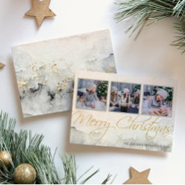 Rustische Waterverf Drie Foto voor kerst Feestdagenkaart