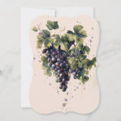 Rustische Waterverf Elegant Vineyard Wedding Kaart (Achterkant)