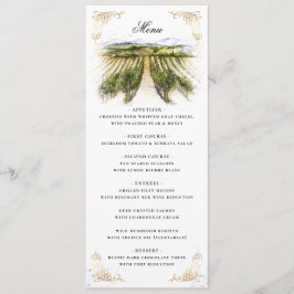 Rustische Waterverf Elegant Vineyard Wedding Menu