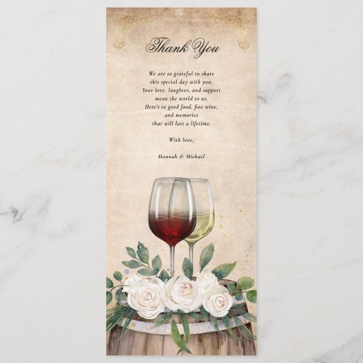 Rustische Waterverf Elegant Vineyard Wedding Menu (Achterkant)