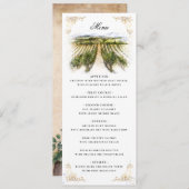 Rustische Waterverf Elegant Vineyard Wedding Menu (Voorkant / Achterkant)