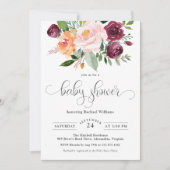 Rustische Waterverf Floral Baby shower Kaart (Voorkant)